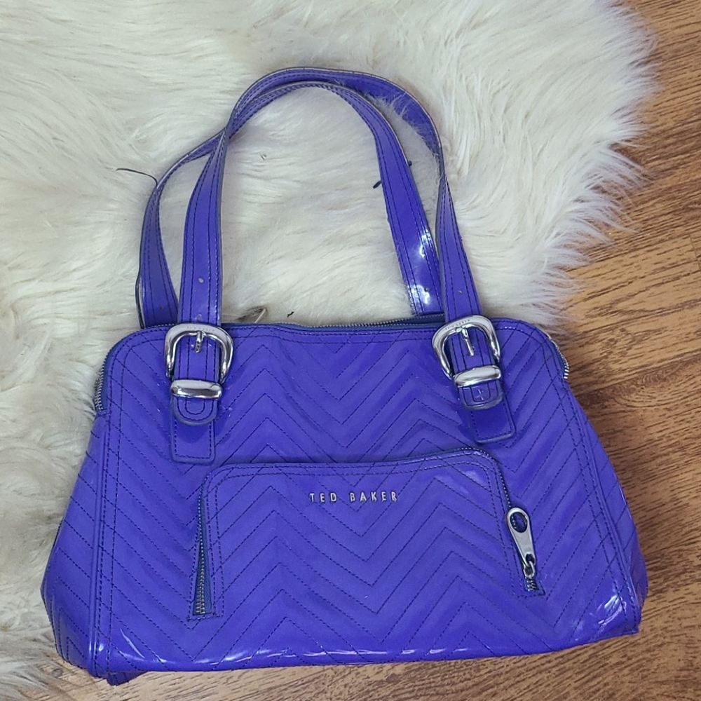 Ted Baker blue vinyl plastic tote bag